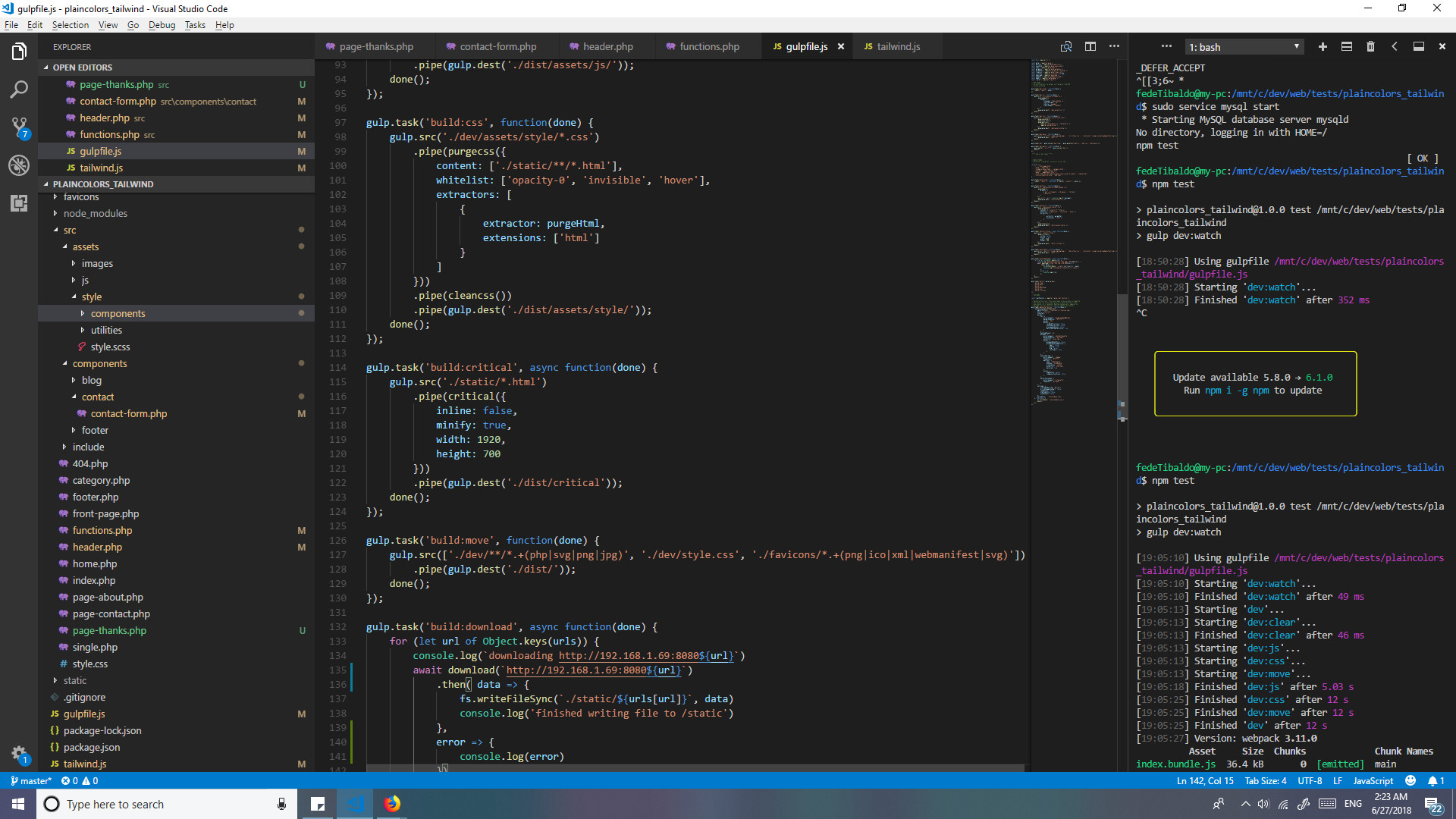 A screenshot of the project in VSCode